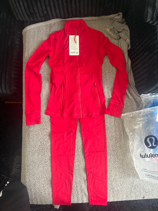 lululemon athletica Other - lululemon athletica Bright Red Women's Jacket & Leggings Set